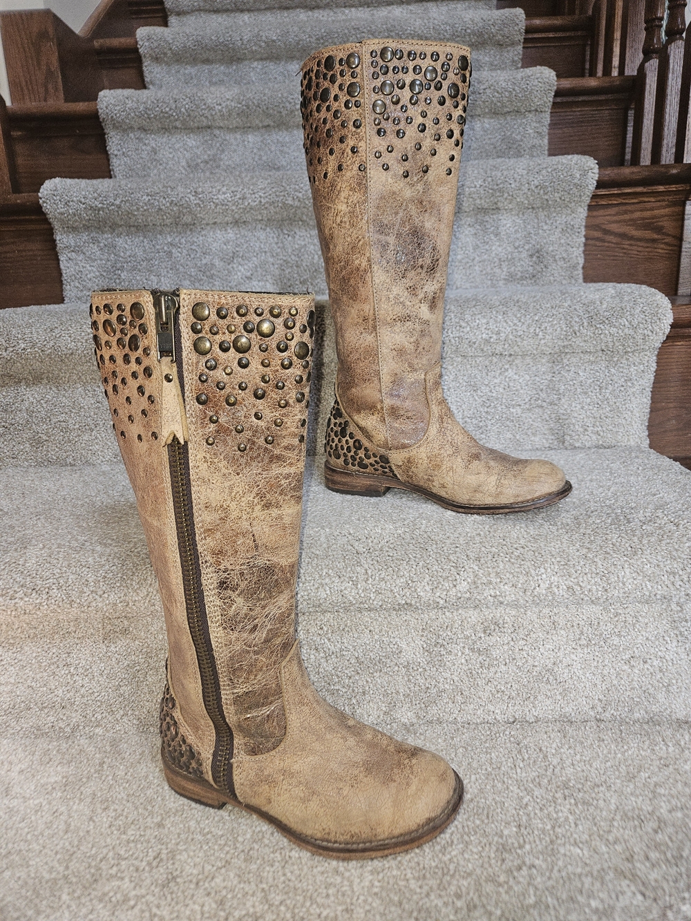 *Corral Boots Studded Full Zip Size 6½M 15" Calf